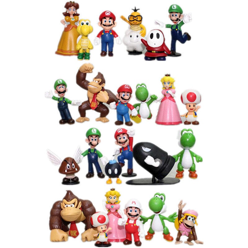 Super Mario Bros. -figuurisarja, 6 palaa hinta ja tiedot | Poikien lelut | hobbyhall.fi