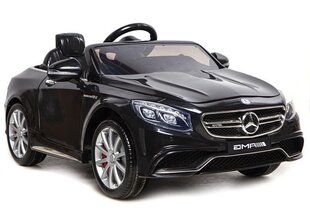 Mercedes S63 AMG, yksipaikkainen sähköauto lapsille, musta hinta ja tiedot | Lasten sähköautot | hobbyhall.fi