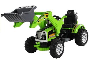 Lasten sähköinen traktori kuormaajalla, vihreä hinta ja tiedot | Lasten sähköautot | hobbyhall.fi