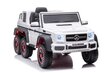 Yksittäinen sähköauto lapsille 6x6 Mercedes Benz G63, valkoinen hinta ja tiedot | Lasten sähköautot | hobbyhall.fi