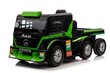 Mercedes-Benz Axor XMX622 yksipaikkainen sähköauto perävaunun kanssa, vihreä hinta ja tiedot | Lasten sähköautot | hobbyhall.fi