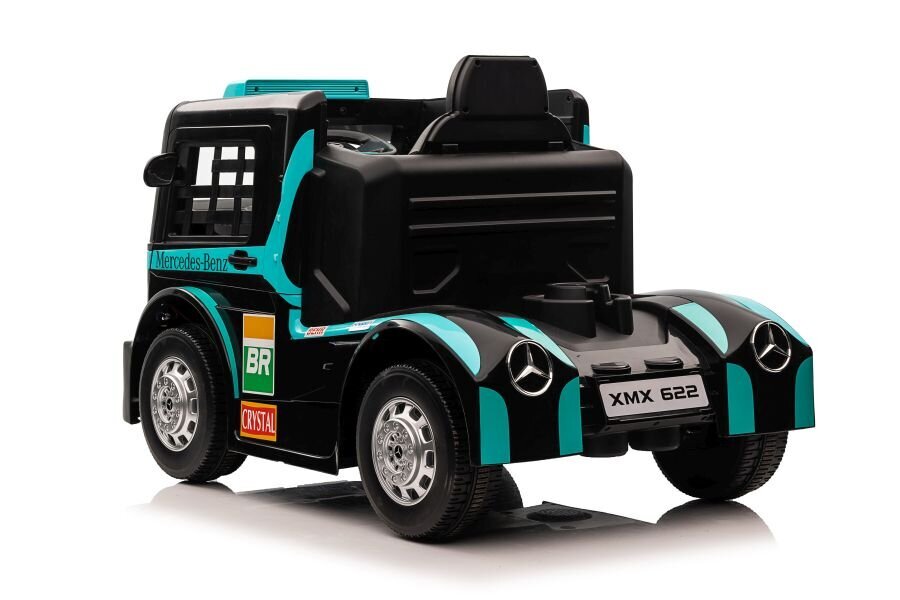 Mercedes-Benz Axor XMX622, yksipaikkainen sähköauto lapsille, sininen hinta ja tiedot | Lasten sähköautot | hobbyhall.fi