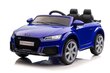Audi TT RS, yksipaikkainen sähköauto lapsille, sininen hinta ja tiedot | Lasten sähköautot | hobbyhall.fi