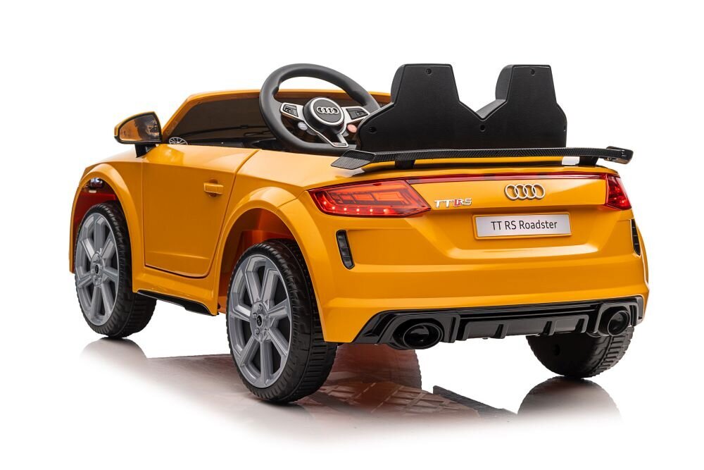 Audi TT RS, yksipaikkainen sähköauto lapsille, keltainen hinta ja tiedot | Lasten sähköautot | hobbyhall.fi