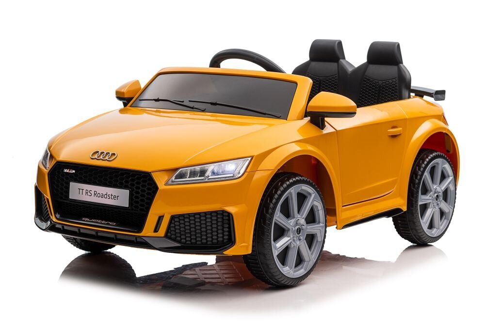 Audi TT RS, yksipaikkainen sähköauto lapsille, keltainen hinta ja tiedot | Lasten sähköautot | hobbyhall.fi