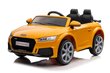 Audi TT RS, yksipaikkainen sähköauto lapsille, keltainen hinta ja tiedot | Lasten sähköautot | hobbyhall.fi