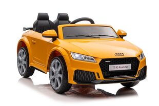 Audi TT RS, yksipaikkainen sähköauto lapsille, keltainen hinta ja tiedot | Lasten sähköautot | hobbyhall.fi