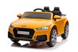 Audi TT RS, yksipaikkainen sähköauto lapsille, keltainen hinta ja tiedot | Lasten sähköautot | hobbyhall.fi