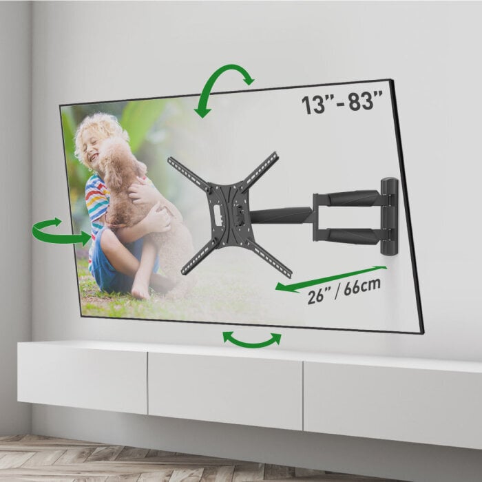 TV seinäteline Barkan AL4430LP, 13"-83", 50 kg, 600x400 mm hinta ja tiedot | TV-seinätelineet | hobbyhall.fi