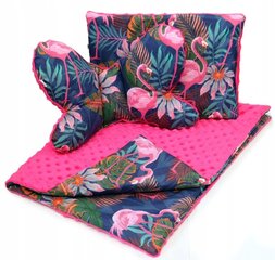 Setti: ruudullinen ja 2 tyynyä rattaissa "Flamingo" hinta ja tiedot | Vaunujen tarvikkeet | hobbyhall.fi