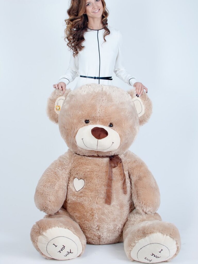 Nalle "I love you" 180 cm Vaaleanruskea hinta ja tiedot | Pehmolelut | hobbyhall.fi