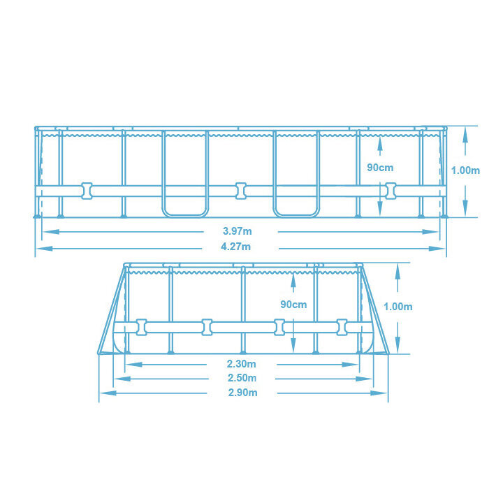 Kehystetty ulkoallas, 12in1, 427 x 250 x 100 cm. hinta ja tiedot | Uima-altaat | hobbyhall.fi