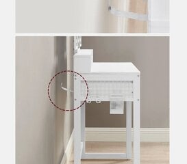 Pöytä laatikoilla, tuoli, peili 40 x 90 x 141 cm valkoinen hinta ja tiedot | Ei ole määritelty Makuuhuone | hobbyhall.fi