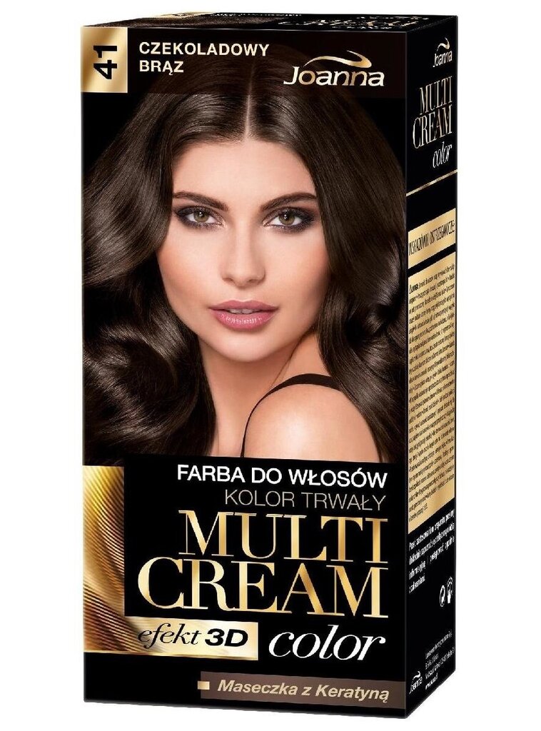 Joanna Multi Cream Color hiusväri 100 ml, 41 Chocolate Brown hinta ja tiedot | Hiusvärit | hobbyhall.fi