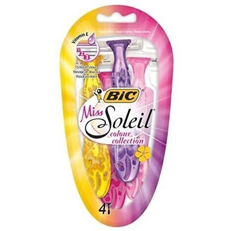 Bic Miss Soleil Colour Collection kertakäyttöpartaveitset, 4 kpl. hinta ja tiedot | Parranajo ja karvanpoisto | hobbyhall.fi