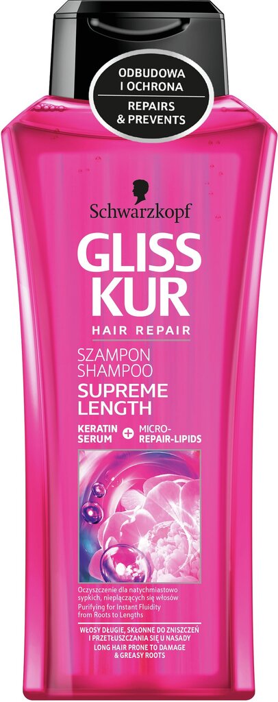 Hiusnaamio Schwarzkopf GLISS KUR Supreme Length 400 ml hinta ja tiedot | Shampoot | hobbyhall.fi