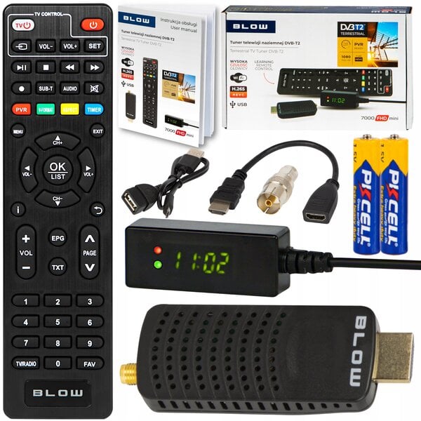 Vastaanotin dekooderi digitaalinen TV HD DVB-T2 HDMI H.265 HEVC