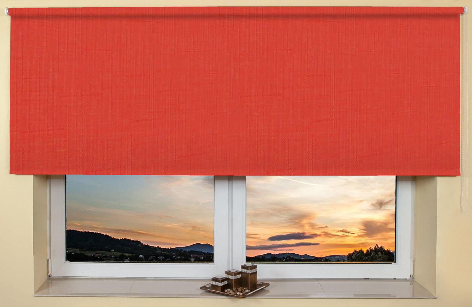 Seinälle tai kattoon kiinnitettävät rullaverhot 130x170 cm, 888 Punainen hinta ja tiedot | Rullaverhot | hobbyhall.fi