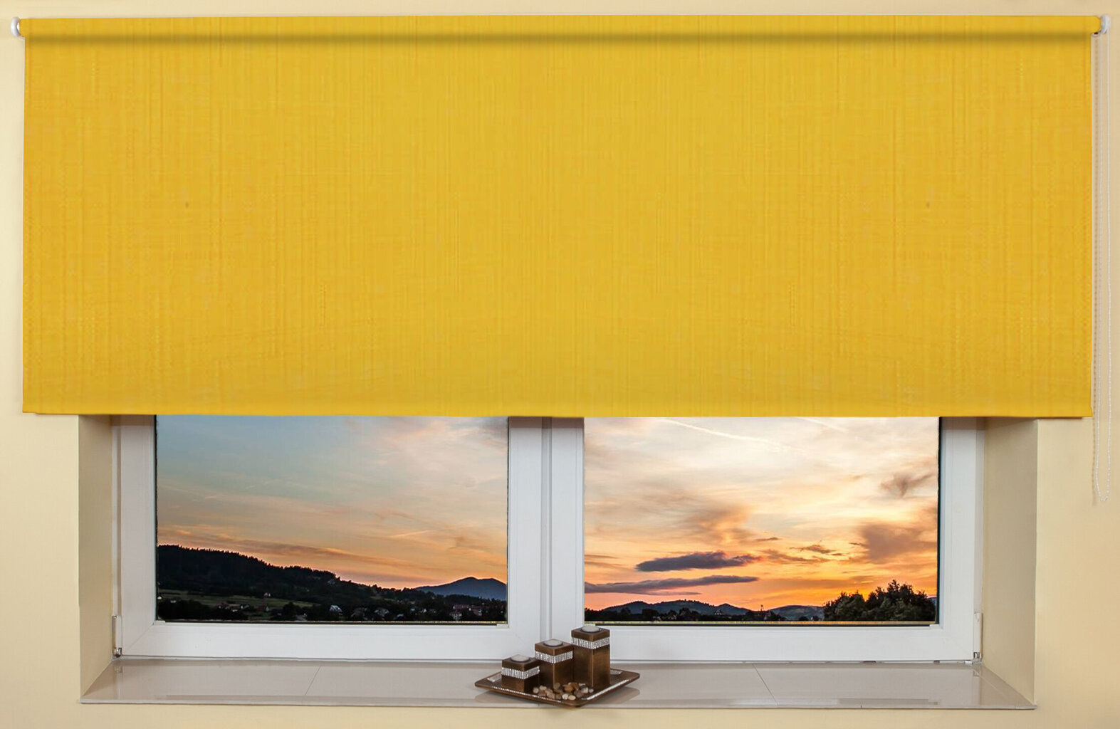 Seinälle tai kattoon kiinnitettävät rullaverhot 140x170 cm, 858 Keltainen hinta ja tiedot | Rullaverhot | hobbyhall.fi