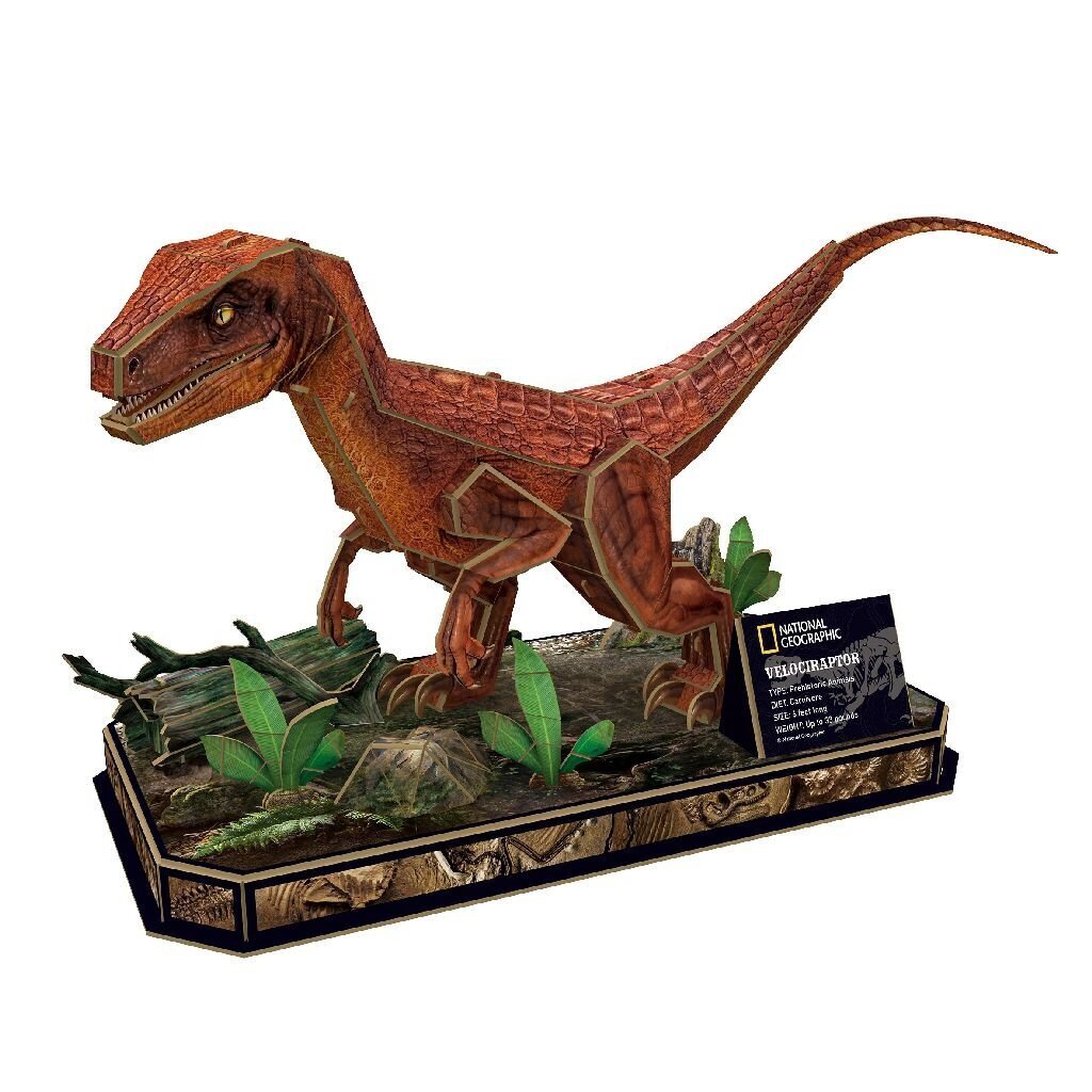 3D-pulma Cubic Fun National Geographic Velociraptor, 63 v. hinta ja tiedot | LEGOT ja rakennuslelut | hobbyhall.fi