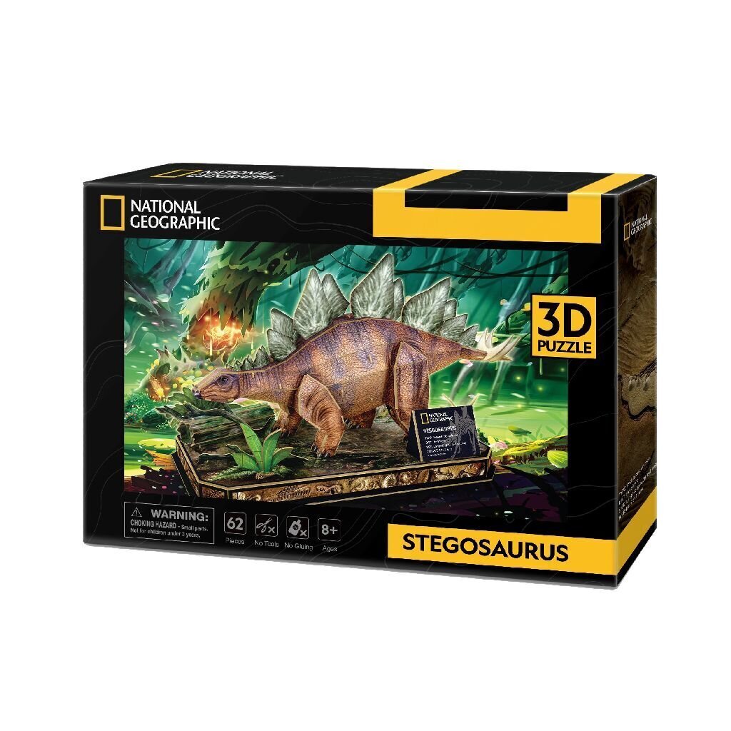 3D-pulma Cubic Fun National Geographic Stegosaurus, 62 v. hinta ja tiedot | LEGOT ja rakennuslelut | hobbyhall.fi