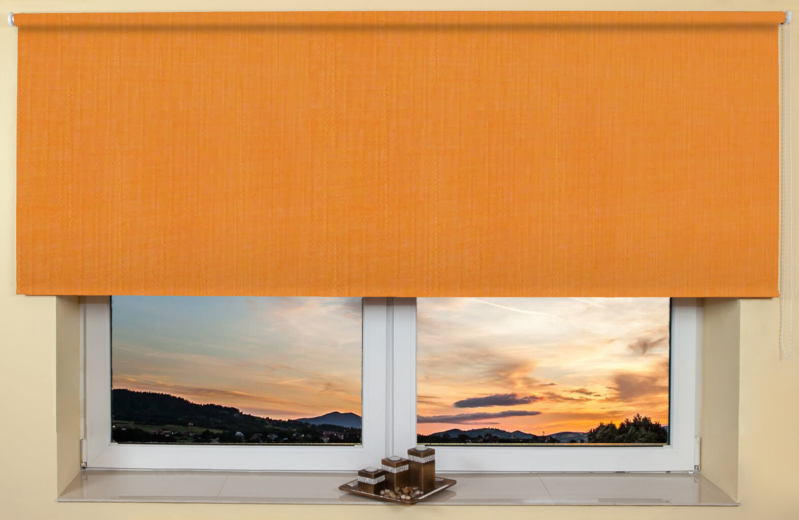 Seinälle tai kattoon kiinnitettävät rullaverhot 160x170 cm, 852 oranssi hinta ja tiedot | Rullaverhot | hobbyhall.fi