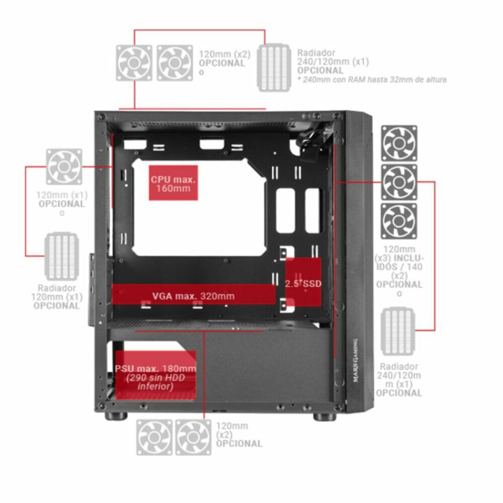 Mars Gaming MCMESH hinta ja tiedot | Tietokonekotelot | hobbyhall.fi