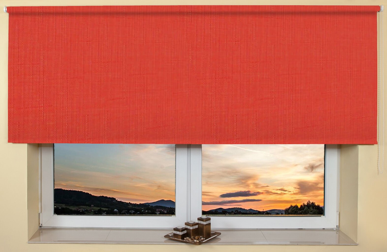Rullaverho, kiinnitettävä seinään tai kattoon 220x170 cm, 888 Punainen hinta ja tiedot | Rullaverhot | hobbyhall.fi
