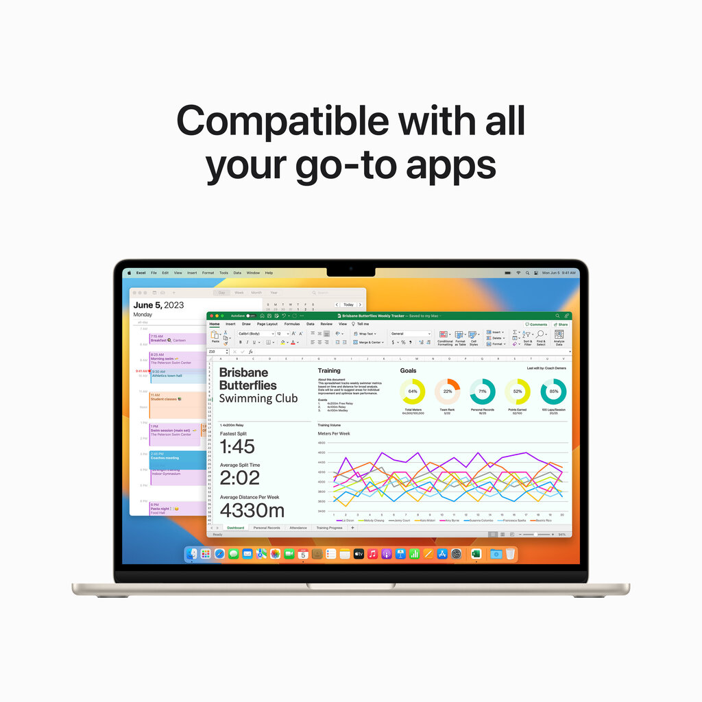Macbook Air 15” Apple M2 8C CPU, 10C GPU/8GB/256GB SSD/Starlight/RUS - MQKU3RU/A hinta ja tiedot | Kannettavat tietokoneet | hobbyhall.fi