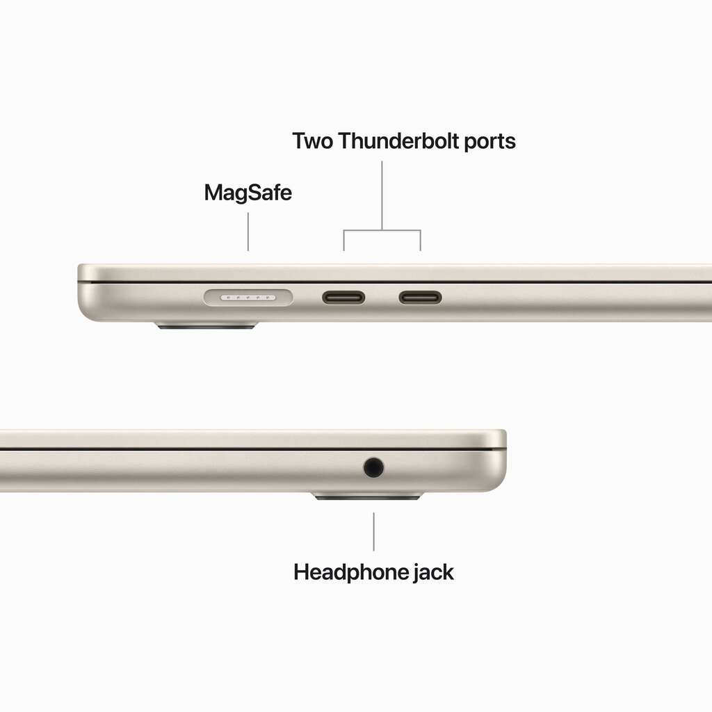 Macbook Air 15” Apple M2 8C CPU, 10C GPU/8GB/256GB SSD/Starlight/SWE - MQKU3KS/A hinta ja tiedot | Kannettavat tietokoneet | hobbyhall.fi