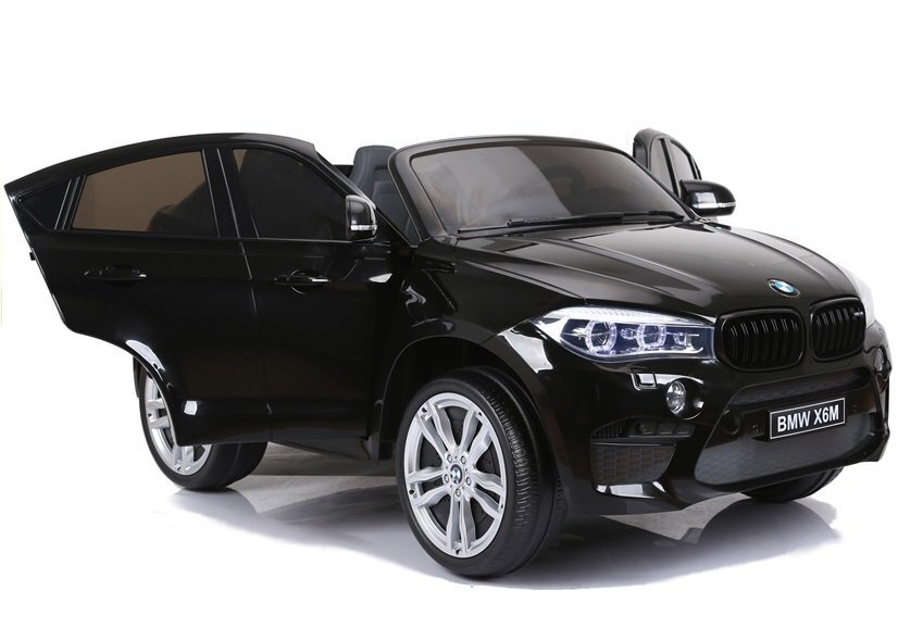 BMW X6M sähkökäyttöinen kaksipaikkainen, musta lakattu hinta ja tiedot | Lasten sähköautot | hobbyhall.fi