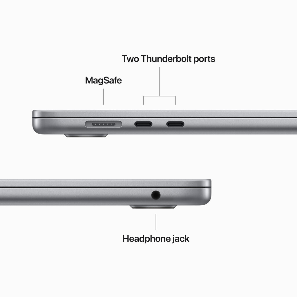 Macbook Air 15” Apple M2 8C CPU, 10C GPU/8GB/256GB SSD/Space Grey/INT - MQKP3ZE/A hinta ja tiedot | Kannettavat tietokoneet | hobbyhall.fi