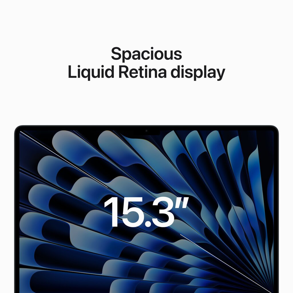 Macbook Air 15” Apple M2 8C CPU, 10C GPU/8GB/256GB SSD/Midnight/RUS - MQKW3RU/A hinta ja tiedot | Kannettavat tietokoneet | hobbyhall.fi