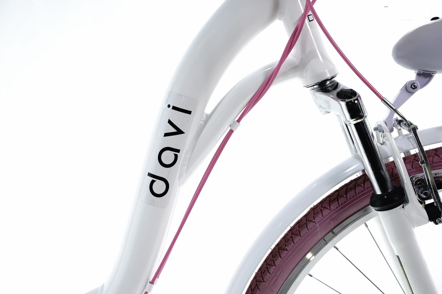 Naisten alumiinipyörä, Davi Maria, korkeus 160-185cm, iskunvaimentimella, 7 vaihdetta Shimano, 28",Valkoinen/vaaleanpunainen hinta ja tiedot | Polkupyörät | hobbyhall.fi