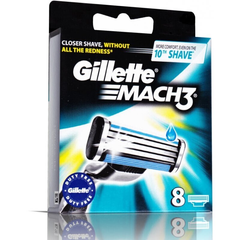 Gillette Mach3 Terät, 8 kpl hinta ja tiedot | Parranajo ja karvanpoisto | hobbyhall.fi