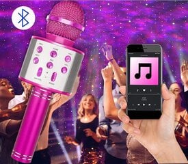 Karaoke-mikrofoni kaiuttimella vaaleanpunainen setti kotelolla hinta ja tiedot | Dexter Lelut yli 3-vuotiaille lapsille | hobbyhall.fi