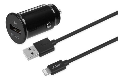 Deltaco Lightning, 1x USB-A, 2,4 A hinta ja tiedot | Puhelimen laturit | hobbyhall.fi