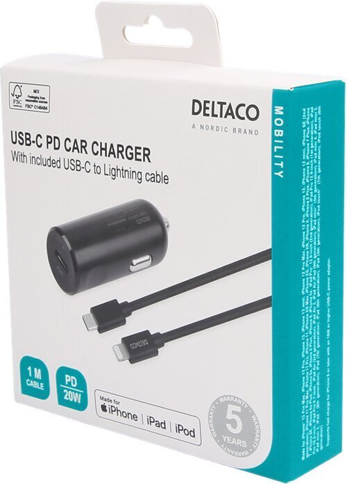 Deltaco, 1x USB-C, 3A hinta ja tiedot | Puhelimen laturit | hobbyhall.fi