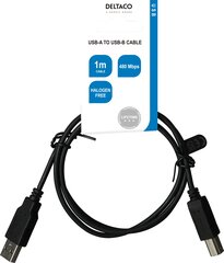 Deltaco USB-A male - USB-B male LSZH, 1 m hinta ja tiedot | Kaapelit ja adapterit | hobbyhall.fi