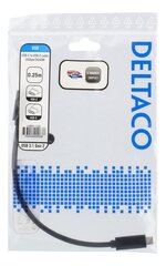 Deltaco USBC-1120, USB-C, 25cm hinta ja tiedot | Puhelinkaapelit | hobbyhall.fi
