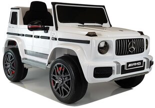 Yhden hengen sähköauto lapsille Mercedes G63, valkoinen hinta ja tiedot | Lasten sähköautot | hobbyhall.fi