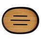 Saippuakuppi Musta Ruskea Bambu polypropeeni 9,5 x 2,5 x 13 cm (6 osaa) hinta ja tiedot | Kylpyhuoneen sisustus | hobbyhall.fi