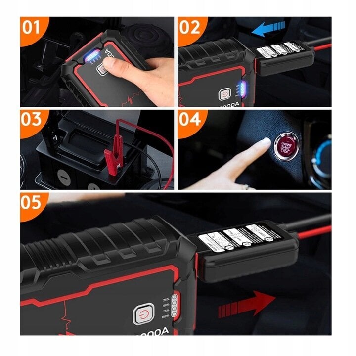 BOOSTER JUMP STARTER TEHOKAS PIKALATURI 22000mAH 2000A hinta ja tiedot | Auton akkulaturit | hobbyhall.fi