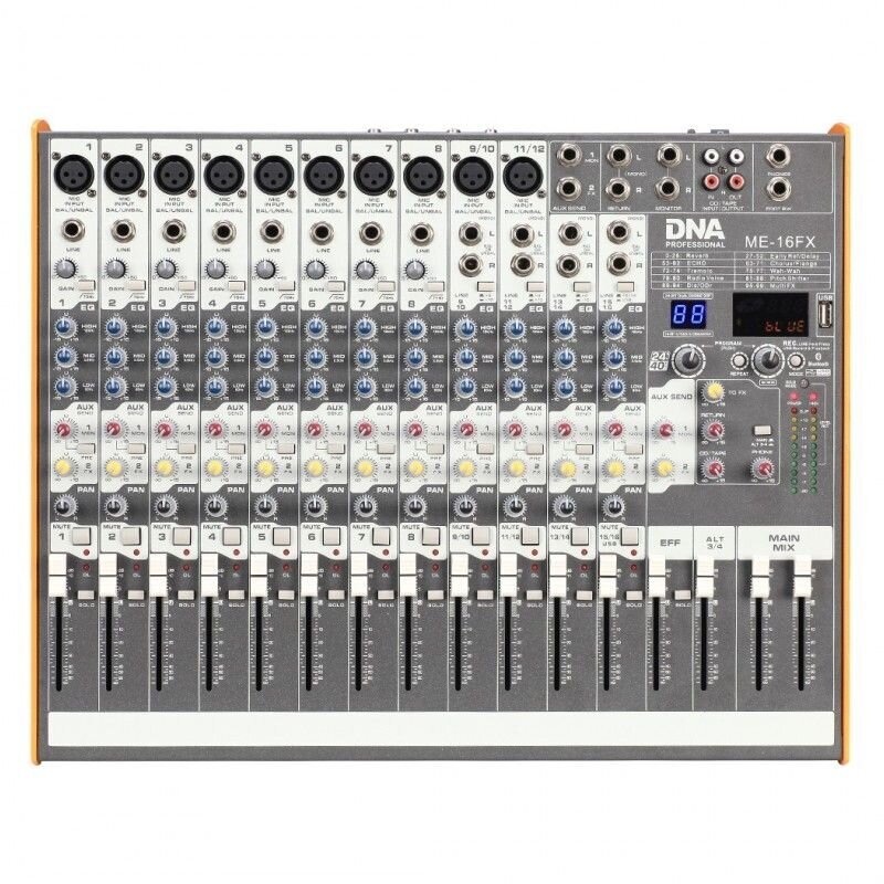 DNA ME-16FX Audio Mixer 16 Channel USB Bluetooth hinta ja tiedot | DJ-laitteet | hobbyhall.fi