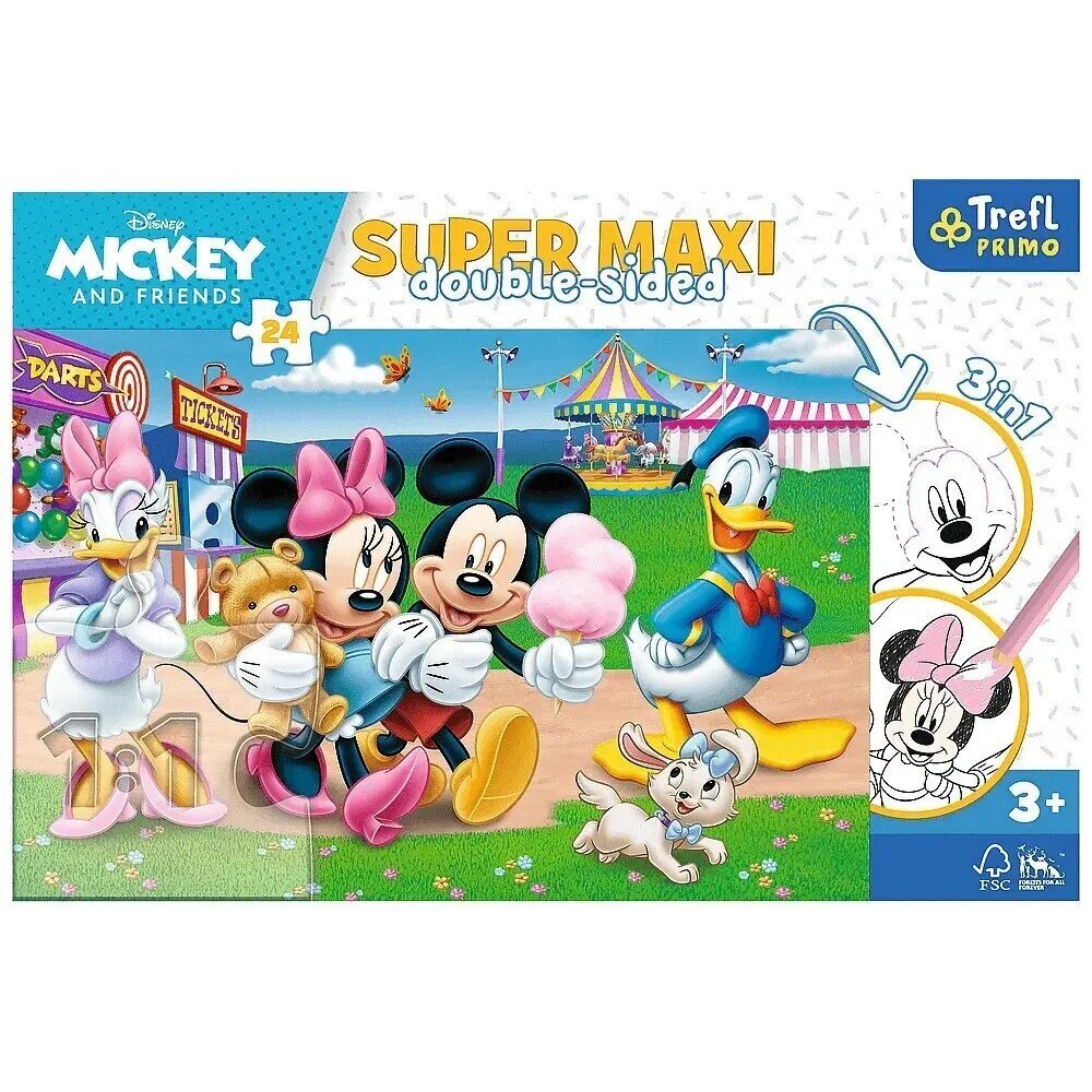 Puzzle 24 kpl super maxi Mickey huvipuistossa hinta ja tiedot | Palapelit | hobbyhall.fi