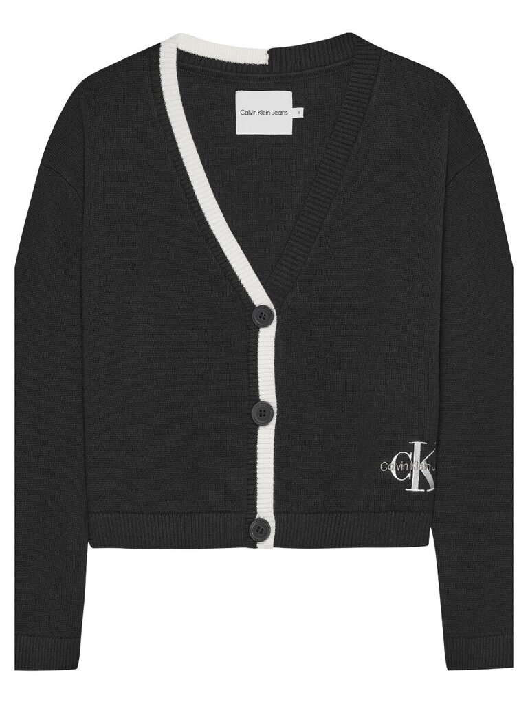 Tyttöjen Neulepaita Calvin Klein Contrast Knit Ck Musta 520883159 16 v hinta ja tiedot | Tyttöjen neuleet, liivit ja jakut | hobbyhall.fi