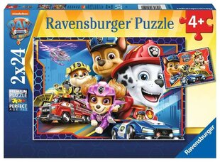 Ravensburger Puzzle Paw Patrol (Ryhmä Hau) -palapeli, 2x24 palaa hinta ja tiedot | Palapelit | hobbyhall.fi