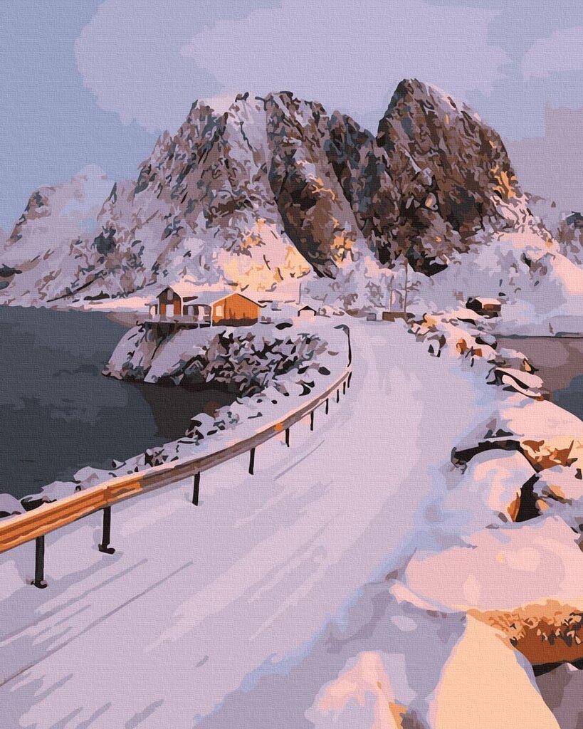 Numeromaalaus 40x50 cm. "The Road to the Mountains" hinta ja tiedot | Maalaa numeroiden mukaan | hobbyhall.fi