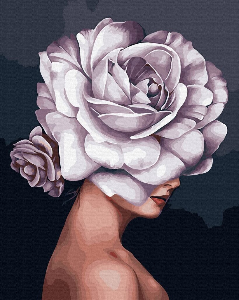 Numeromaalaus Oh Art! 40x50 cm "White Rose" hinta ja tiedot | Maalaa numeroiden mukaan | hobbyhall.fi