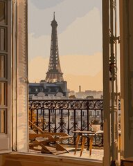 Numeromaalaus 40x50 cm. "View of the Eiffel Tower" hinta ja tiedot | Maalaa numeroiden mukaan | hobbyhall.fi